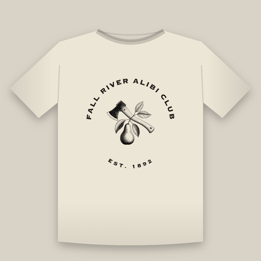 Fall River Alibi Club design on a natural tee